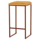 Banqueta Decorativa Billie Base Bronze Suede Mostarda G41 - Gran Belo