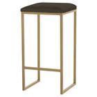 Banqueta Decorativa Billie Base Gold Suede Marrom G41 - Gran Belo