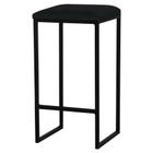 Banqueta Decorativa Billie Base Preta Veludo Preto G41 - Gran Belo