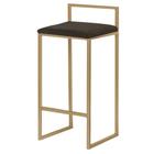 Banqueta Decorativa Jasmine Base Gold Suede Marrom G41 - Gran Belo