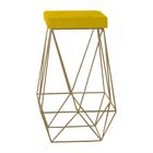 Banqueta Decorativa Kathy Base Gold Suede Amarelo G41 - Gran Belo