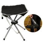 Banqueta Dobravel Stool para Camping Ate 80 Kg Cor Preta Nautika