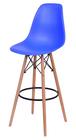 Banqueta Eames Polipropileno Azul Escuro Base Madeira - 54748 - Sun House