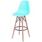 Banqueta Eames Polipropileno Verde Tiffanny Base Madeira - 59308