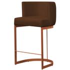 Banqueta Estofada Emily Base Bronze Veludo Marrom - Montanaris Decor - MD MONTANARIS DECOR