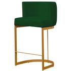 Banqueta Estofada Emily Base Gold Veludo Verde - Montanaris Decor - MD MONTANARIS DECOR