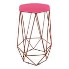 Banqueta Paris Aramada Base Bronze material sintético Rosa Pink