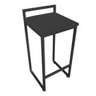 Banqueta Pietra Suede Base Preto D'Rossi