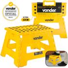 Banqueta Plástica Dobrável Camping Amarelo 150kg 22cm Vonder