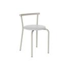 Banqueta Sala de Jantar 105 Kit 2 Un Prata - Assento Courano Branco - Carraro