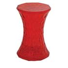 Banqueta sit garden de acrilico vermelho 31cm x 31cm x 46,5c