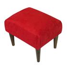 Banquinho Acolchoado em Suede Liso Vermelho