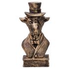 Baphomet Com Cartola Maçonaria Estatueta Bode Resina 15,5cm