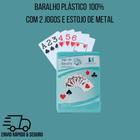 Jogo De Baralho Duplo 100% Plástico Estojo Cartas Laváveis Truco Pôquer 21  Buraco Paciência - 123 Útil - Baralho - Magazine Luiza