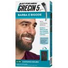 Barba e Bigode Grecin Cor Castanho Escuro 28g