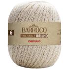 Barbante Barroco Natural Cru Brilho Ouro e Prata Fio Espessura 4 ao 6 Novelo com 700 Gramas de 98% Algodão e 2% Fibra Metalizada - Circulo