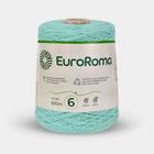 Barbante euroroma colorido 06 fios cor 800 verde água claro 600 gr