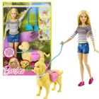 Barbie Boneca Loira Passeio Com Cachorrinho Mattel DWJ68
