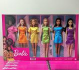 Barbie Doll Rainbow Dress Colors 6 Pack Meninas Elegante