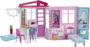 Barbie Dollhouse, Playset portátil de 1 história com piscina e acessórios, para pessoas de 3 a 7 anos