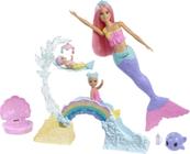 Barbie Dreamtopia Mermaid Nursery Playset com Boneca Barbie Sereia, Bonecas Bebê e Sereia bebê, Slide e Acessórios, Presente para Crianças de 3 a 7 Anos