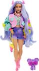 Barbie Extra 20 Cabelo Lavanda Casaco De Lã Colorido E Koala - Mattel