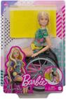 Barbie Fashionista Loira Com Cadeira De Rodas