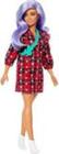 Barbie Fashiostas vestido xadrez vermelho GRB49 - MATTEL (16485)
