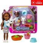 Barbie Mini Boneca Chelsea Negra com Coelhinho e Acessórios - Mattel HGT08