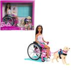 Barbie Morena Cadeira De Rodas e Cachorrinho - Mattel