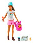 Barbie Morena Fashionista Caminhada Com Cachorrinho Mattel