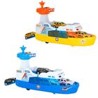 Barco Guarda Costeira Á Fricção Com Som e Luz 3 Carrinhos - DM TOYS