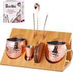 Barillio Conjunto de 2 canecas Moscow Mule com suporte