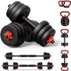 Barra Anilha Halter Kettlebell Kit Musculação Completo - 25kg