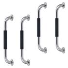Barra de Apoio 30cm Inox Suporte Antiderrapante Kit 4 unidades Criança Idoso Cadeirante Gestante Banheiro Box Proteçao Segurança Resistente Acessibili