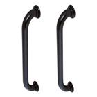 Barra de Apoio Inox 50cm Preto Alça Kit 2 Unidades Acessibilidade Idoso Cadeirante Banheiro Box Parede Deficiente Segurança