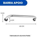 Barra De Apoio Para Banheiro Idoso 40cm - Aluminio Polido