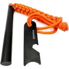 Barra de ferro Fire Starter VVAAGG de 10 cm com alça Paracord (laranja)