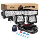 Barra de luz LED Nilight 20 cm 126 W Spot Flood Combo + 2 cápsulas