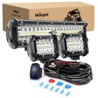 Barra de luz LED Nilight 30 cm 300 W Triple Row Spot Flood Combo