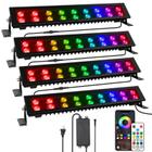 Barra de luzes LED para lavagem de palco YeeSite, pacote com 4, 72 W, regulável, RGB