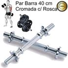 Barra Halter 40Cm Maciça Cromada Com Rosca Par - One Life