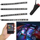 Barra Led Neon 8 Cores Rgb Controle Carro Moto Musica Caminhao Som Iluminaçao Decoraçao Automotiva