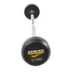 Barra W Montada 12,5 KG AS3009 Ahead Sports Preto e Amarelo