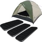 Barraca Camping Araguaia para 4 Pessoas com 3 Colchões de Solteiro Deluxe Comfort Bel