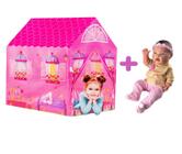 Barraca Camping Rosa P/ Meninas C/ Boneca Realista Reborn - DM Toys e Milk