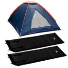 Barraca de Camping Panda NTK 2 pessoas e coluna d'água de 600mm + 2x Colchonetes Auto-Infláveis Isolates Térmicos Preto