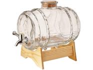 Barril para Cachaça de Vidro e Madeira 3L - Hauskraft BARL-002