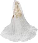 Barwa Vestido de Noiva Branco com Long Veil Evening Party Princess White Lace Dress para 11,5 Polegadas Girl Doll