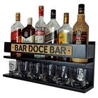 Barzinho de Parede Adega Mdf 100% Decoração - Bar Doce Bar - 60 x 26 Preto Fosco Premium